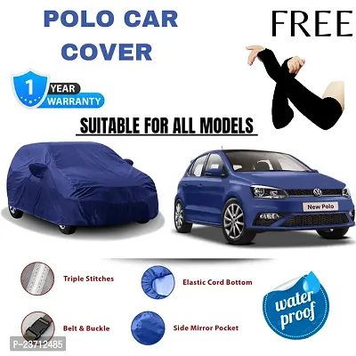 Polo, Car Cover Waterproof With Triple Stitched Fully Elastic Ultra Surface Body Protection-thumb0