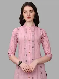 Women's Rayon Fabric | Straight | 3/4 Sleeves Regular Sleeves | Designer Women's  Girls Kurta (Kurti's) | (KRT-07-P-PEACH-3XL) (S, Pink)-thumb3