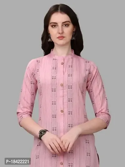 Women's Rayon Fabric | Straight | 3/4 Sleeves Regular Sleeves | Designer Women's  Girls Kurta (Kurti's) | (KRT-07-P-PEACH-3XL) (S, Pink)-thumb4