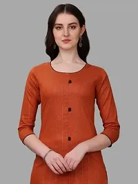 Women's Rayon Fabric | Straight | 3/4 Sleeves Regular Sleeves | Designer Women's  Girls Kurta (3XL, Orange)-thumb4