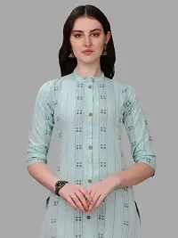 Women's Rayon Fabric | Straight | 3/4 Sleeves Regular Sleeves | Designer Women's  Girls Kurta (Kurti's) | (KRT-07-P-PEACH-3XL) (S, Sky)-thumb4