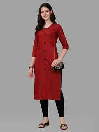 Women's Rayon Fabric | Straight | 3/4 Sleeves Regular Sleeves | Designer Women's  Girls Kurta (2XL, Maroon)-thumb4