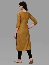 Women's Rayon Fabric | Straight | 3/4 Sleeves Regular Sleeves | Designer Women's  Girls Kurta (M, Mustard)-thumb3