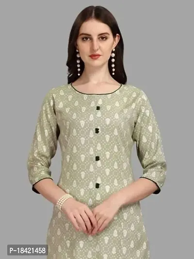 Women's Rayon Fabric | Straight | 3/4 Sleeves Regular Sleeves | Designer Women's  Girls Kurta (Kurti's) | (KRT-01-P-PISTA-S) (L, Pista)-thumb5