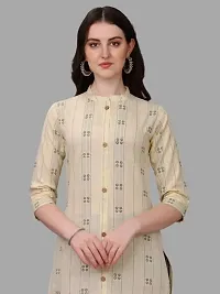 Women's Rayon Fabric | Straight | 3/4 Sleeves Regular Sleeves | Designer Women's  Girls Kurta (Kurti's) | (KRT-07-P-PEACH-3XL) (XL, Yellow)-thumb4