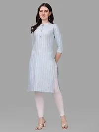 Women's Pure Rayon Straight Kurta Chikan Women's Cotton Short Kurta Kurti (S, Sky)-thumb1