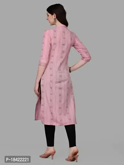 Women's Rayon Fabric | Straight | 3/4 Sleeves Regular Sleeves | Designer Women's  Girls Kurta (Kurti's) | (KRT-07-P-PEACH-3XL) (S, Pink)-thumb5