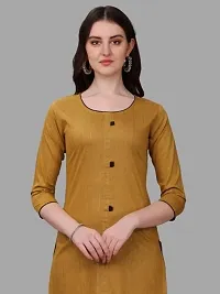 Women's Rayon Fabric | Straight | 3/4 Sleeves Regular Sleeves | Designer Women's  Girls Kurta (M, Mustard)-thumb4