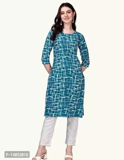 Women Stylish Crepe Straight Kurta-thumb0