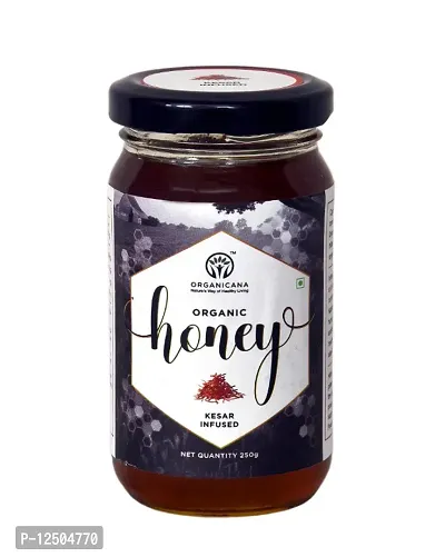 Organicana 100% Pure Kesar Infused Organic Honey 250 GMS-thumb0