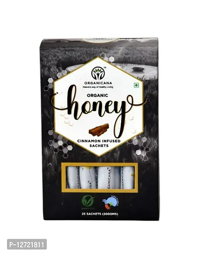 Organicana Cinnamon Infused Honey Twigs| Pure, Organic, No added sugar  Preservatives (Pack of 25)