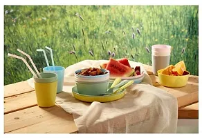 Ikea Plastic Plate - Pack of 12, Multicolour-thumb1