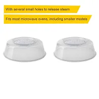 Ikea Microwave Oven Splatter Cover with Several Small Holes to Release steam, Withstands temperatures up to 100?C, Microwave lid, (Grey 26cm, Pack of 2)-thumb1