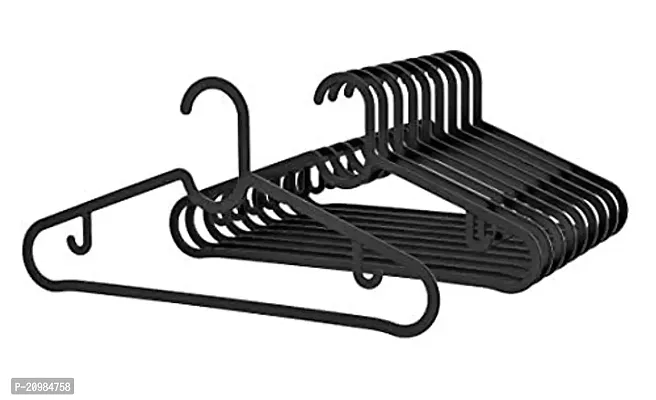 KNM Stores SPRUTTIG Hanger for Clothes Durable Wardrobe Storage Organizer Cloth Hanger Set Cloth Hanger Multipurpose Hanger Organize -Black, Pack of 10?-thumb0