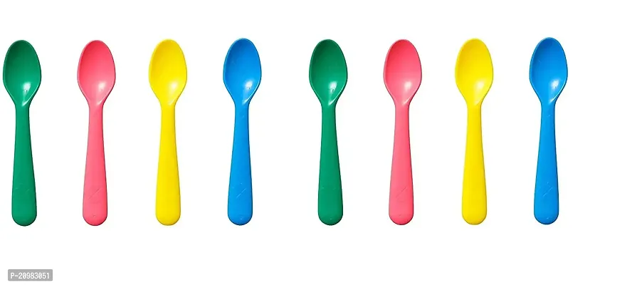 KNM Stores Spoon Set 8 Pieces Kalas Spoon for Kids, Children, BPA-Free  Unbreakable Multicolor Spoon Set for Kids Colorful Spoons for Baby Girls and Boys Spoon Set for Baby Food -Set of 8-thumb0