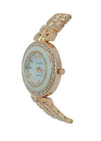 Women's Golden Analog Watch With Metal Strap-thumb1