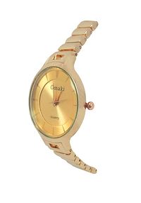 Women's Golden Analog Watch With Metal Strap-thumb1