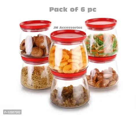 Sturdy Airtight Container Jar Set For Kitchen - 900ml Set Of 6 | Jar Set For Kitchen | Kitchen Organizer Container Set Items | Air Tight Containers For Kitchen Storage-thumb0