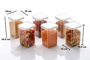 Airtight Plastic Square Container Set for Kitchen Storage - 1100ml Containers | Unbreakable And Air-Tight Design | Container And Kitchen containers Set (Set of 4 White)-thumb2