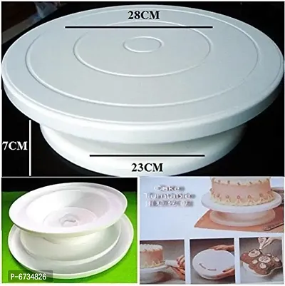 JM Accessories  Cake Decorating Revolving Icing Turntable Stand Rotating Platform Plastic Cake Server-thumb2