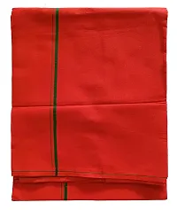 Stylish Cotton Red Solid Lungi For Men-thumb1