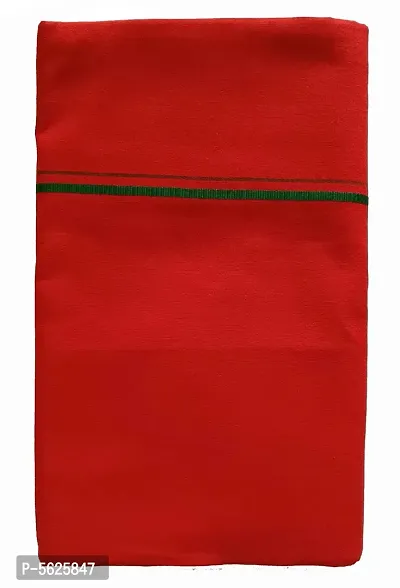 Stylish Cotton Red Solid Lungi For Men-thumb0