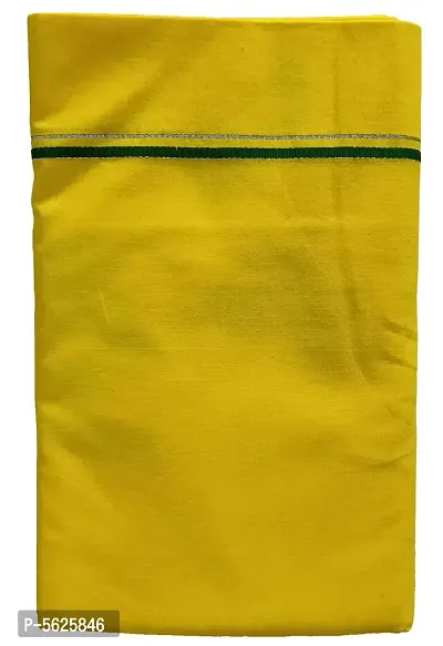 Stylish Cotton Yellow Solid Lungi For Men-thumb0