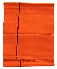 Stylish Cotton Orange Solid Lungi For Men-thumb1