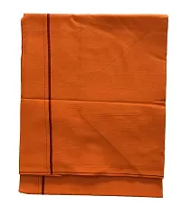 Stylish Cotton Orange Solid Lungi For Men-thumb1