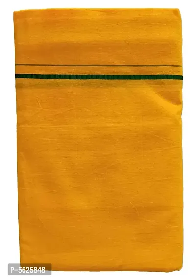 Stylish Cotton Yellow Solid Lungi For Men-thumb0
