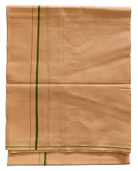 Stylish Cotton Beige Solid Lungi For Men-thumb1