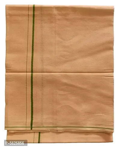 Stylish Cotton Beige Solid Lungi For Men-thumb2