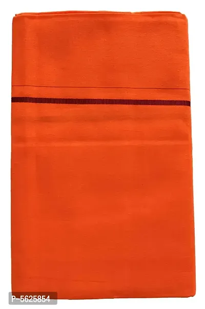 Stylish Cotton Orange Solid Lungi For Men