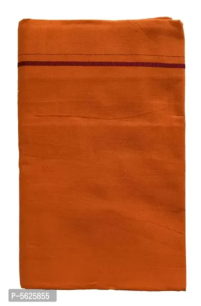 Stylish Cotton Orange Solid Lungi For Men-thumb0