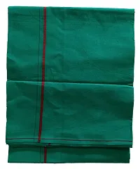 Stylish Cotton Green Solid Lungi For Men-thumb1