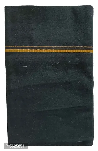 Stylish Cotton Dark Grey Solid Lungi For Men-thumb0
