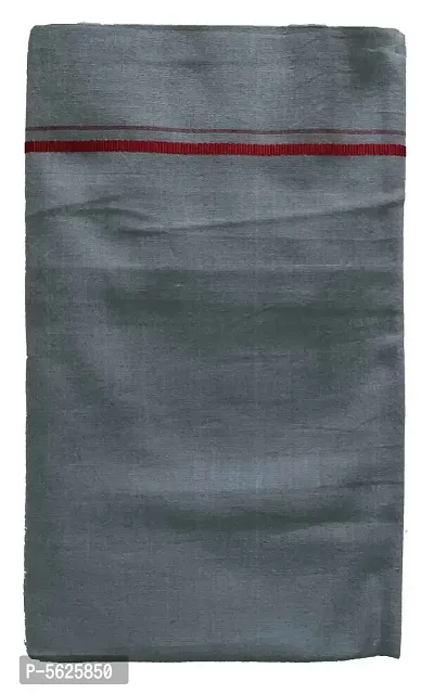 Stylish Cotton Grey Solid Lungi For Men