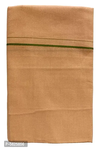 Stylish Cotton Beige Solid Lungi For Men-thumb0