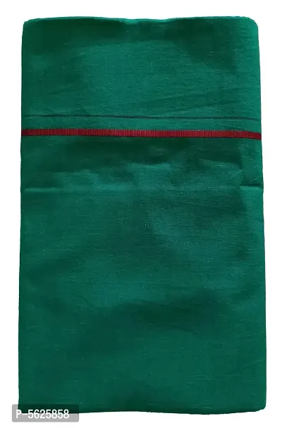 Stylish Cotton Green Solid Lungi For Men-thumb0
