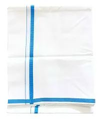 Stylish Cotton Blue Solid Lungi For Men-thumb1