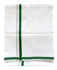 Stylish Cotton Green Solid Lungi For Men-thumb1