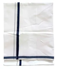 Stylish Cotton Navy Blue Solid Lungi For Men-thumb1
