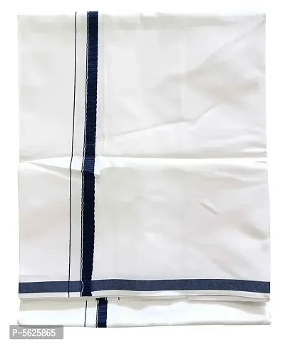 Stylish Cotton Navy Blue Solid Lungi For Men-thumb2