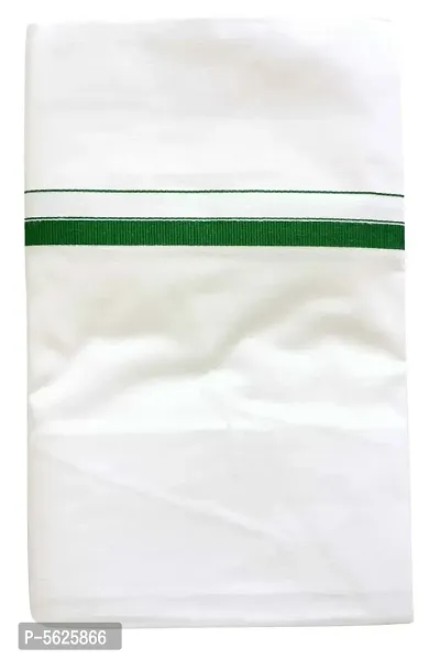 Stylish Cotton Green Solid Lungi For Men-thumb0