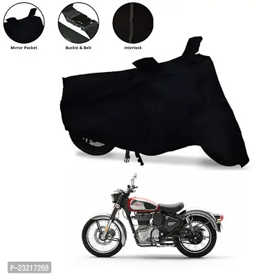 Amarud Two Wheeler Body Cover for Classic Bullet 350 (Black)