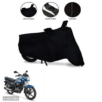 Splendor Plus Black Accent Bike Body Cover Water Resistant Uv Protection (Black)