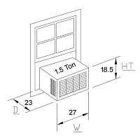 Amarud Universal Navy Blue Window AC Cover for 1.5 Ton Units - Waterproof  Dustproof-thumb2