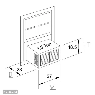 Amarud Universal Navy Blue Window AC Cover for 1.5 Ton Units - Waterproof  Dustproof-thumb3