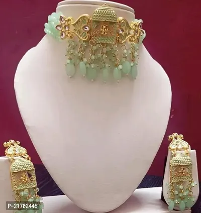 Stylish  Brass Beads Jewellery Set For Women-thumb0