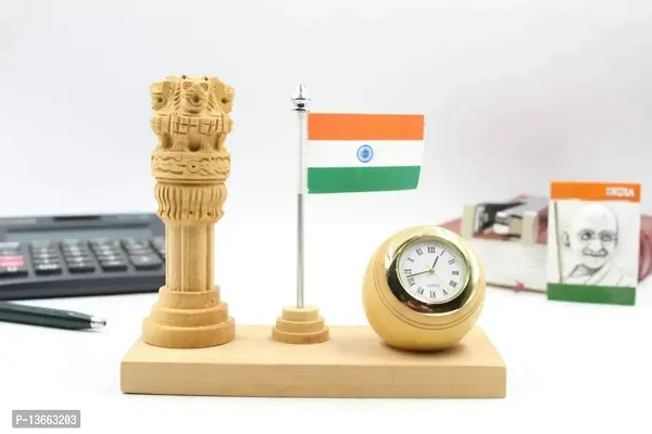 Wooden  Multicolor Pencil Pen Stand, Holder for office decoration items, Decorative Showpiece, Office, Study Desk Organziers, Gifts for friends, IAS, Officers D-2-thumb0